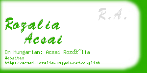 rozalia acsai business card